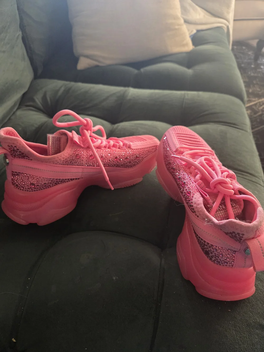 Steve Madden Crystal Hot Pink Sneakers Size 6